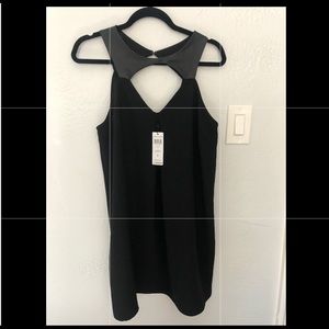 NWT BCBG Mix Media Dress w/ Faux Leather - Large